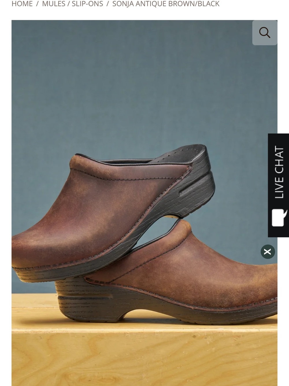 Dansko Sonja Antique Brown Leather Slip-On Clogs